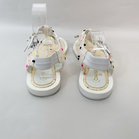 Chanel CC Logo Tweed Sandals - Picture 4 of 8